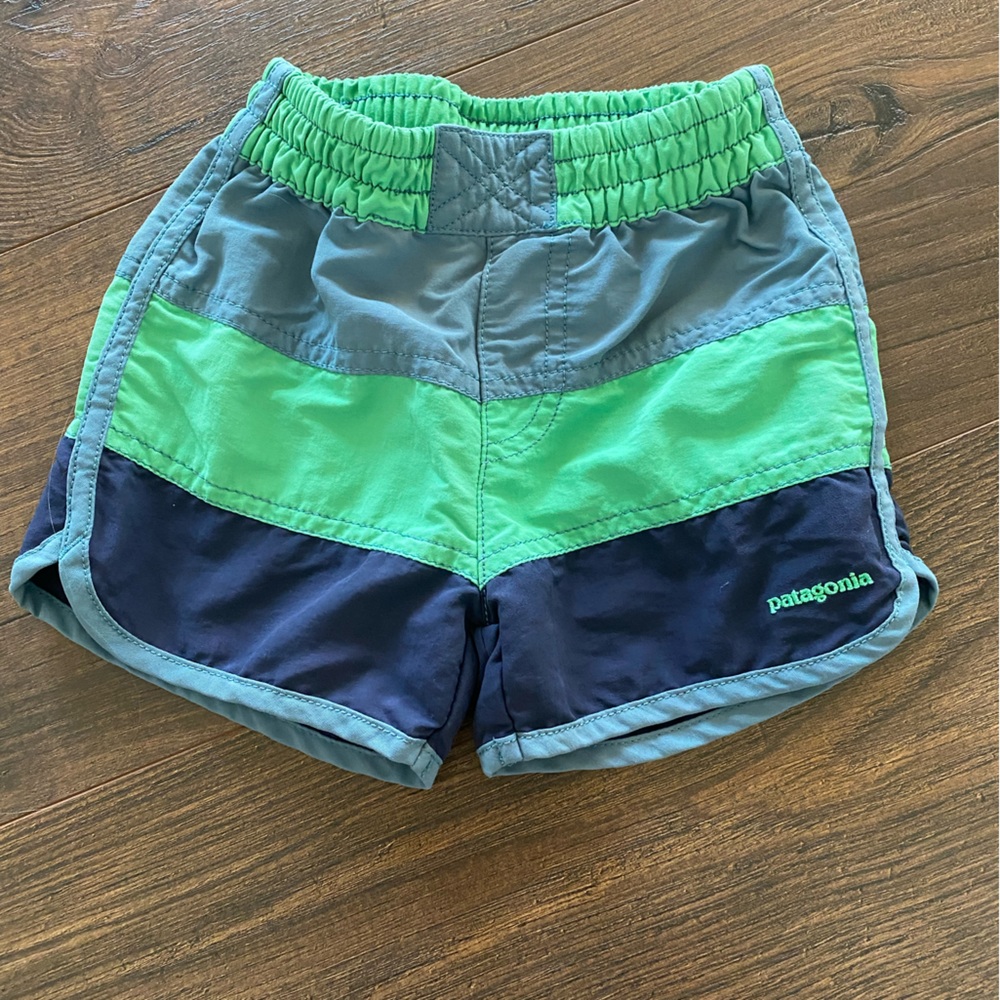 Patagonia Kids' Green and Blue board Shorts